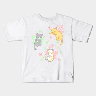 fairy kitties (red/green/yellow) Kids T-Shirt